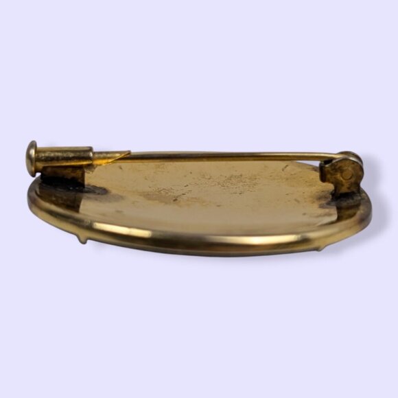 Antique Damascene Oval Brooch - Picture 5 of 8